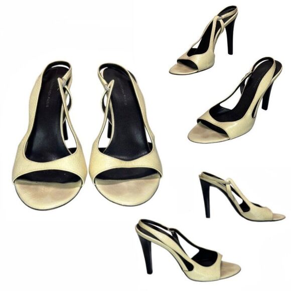 Balenciaga, Women Heel Sandals Patent Leather Slingback, Cream, 7.5 US, 37.5 EUR - Picture 1 of 16